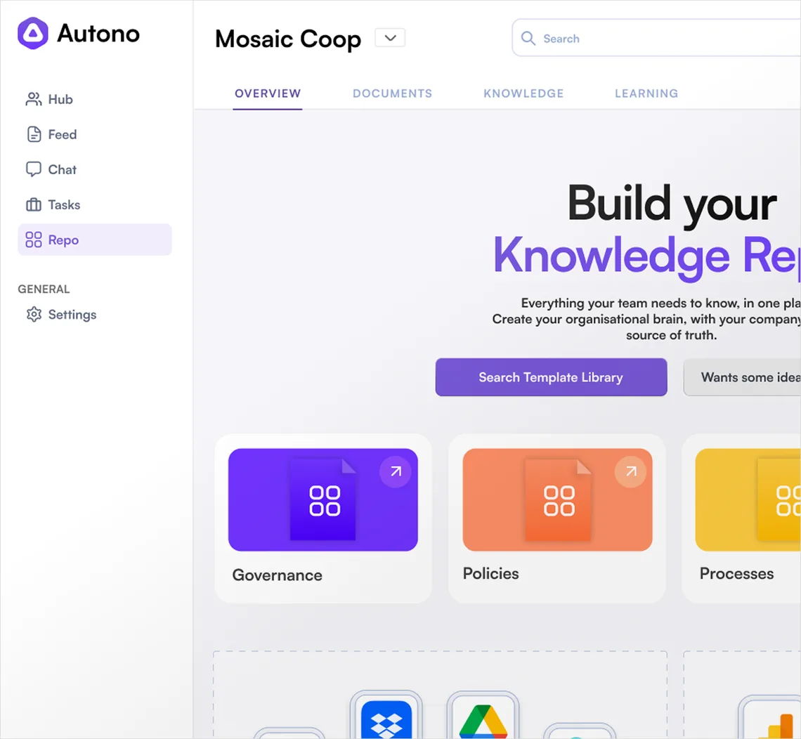 The Autono Repo for Mosaic Coop, with governance, policy and process collections